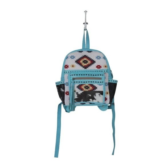 Myra Bag Handmade Wild Backpack Upcycled Canvas & Cowhide Leather - Picture 5 of 9